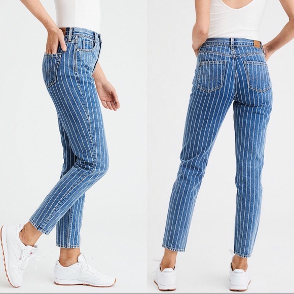 American Eagle Outfitters Denim - American Eagle Striped Mom Jeans Size 2